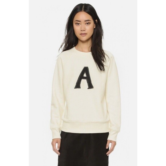 Alexa Chung For AG Pullover Sweatshirt Crewneck Sweatshirt S Cream - Picture 1 of 7